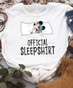 Disney Mickey Mouse Official Sleeping T-Shirt Unisex T-shirt Birthday Shirt Gift For Men Women Kid Hoodie Sweatshirt Toddler Shirt