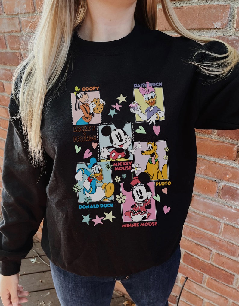 Disney Mickey Mouse Sweatshirt, Mickey And Friends Sweater, Mickey Minnie Mouse, Donald, Daisy, Goofy, Pluto, Retro Disney, Disney World