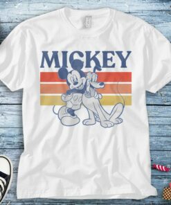 Disney Mickey Mouse and Pluto Mickey And Friends Pluto Retro Line T-Shirt Unisex Adult T-shirt Kid Shirt Long Sleeve Hoodie Women's Tank