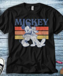 Disney Mickey Mouse and Pluto Mickey And Friends Pluto Retro Line T-Shirt Unisex Adult T-shirt Kid Shirt Long Sleeve Hoodie Women's Tank