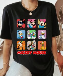 Disney Mickey and Friends Group Shot Shirt, Disney Vintage Retro, Minnie, Disneyland Holiday Vacation Gift Unisex Adult T-shirt Kid Shirt