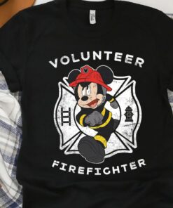 Disney Mickey and Friends Mickey Mouse Volunteer Firefighter T-Shirt Unisex T-shirt Kid shirt Gift for Birthday Adult Tee