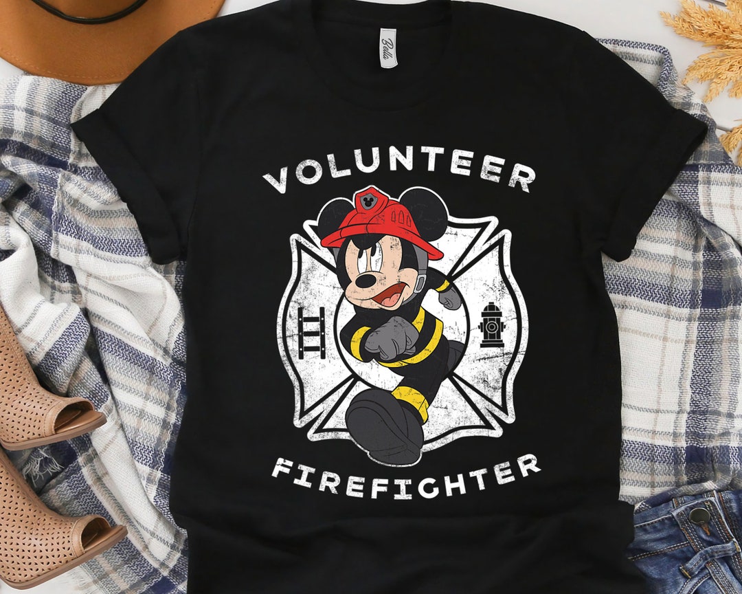 Disney Mickey and Friends Mickey Mouse Volunteer Firefighter T-Shirt Unisex T-shirt Kid shirt Gift for Birthday Adult Tee