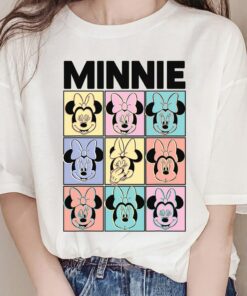 Disney Minnie Mouse Pastel Boxes T-Shirt Disneyland Vacation Holiday Trip Unisex Adult T-shirt Kid Shirt Hoodie Sweatshirt
