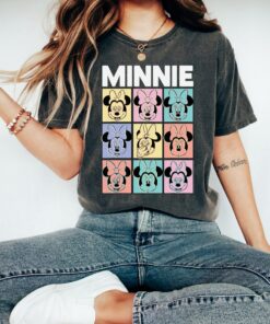 Disney Minnie Mouse Pastel Boxes T-Shirt Disneyland Vacation Holiday Trip Unisex Adult T-shirt Kid Shirt Hoodie Sweatshirt