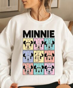 Disney Minnie Mouse Pastel Boxes T-Shirt Disneyland Vacation Holiday Trip Unisex Adult T-shirt Kid Shirt Hoodie Sweatshirt