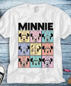 Disney Minnie Mouse Pastel Boxes T-Shirt Unisex Tee Adult T-shirt Kid Shirt Long Sleeve Hoodie Sweatshirt Women's Tank