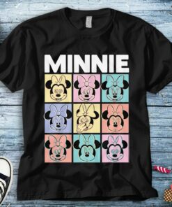 Disney Minnie Mouse Pastel Boxes T-Shirt Unisex Tee Adult T-shirt Kid Shirt Long Sleeve Hoodie Sweatshirt Women's Tank