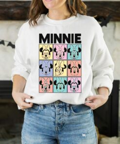Disney Minnie Mouse Pastel Boxes T-Shirt Unisex Tee Adult T-shirt Kid Shirt Long Sleeve Hoodie Sweatshirt Women's Tank