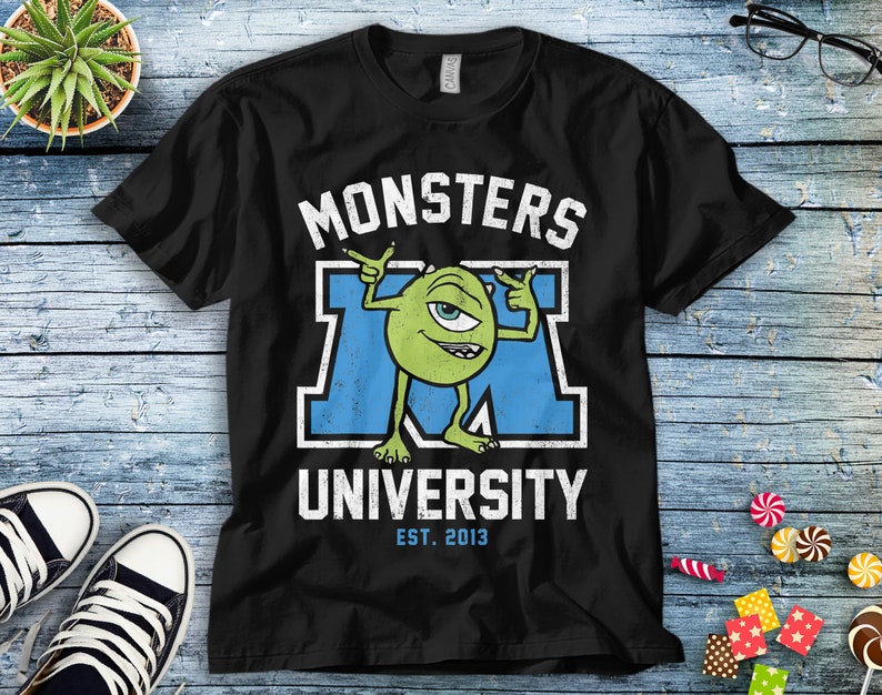 Disney Monsters University Mike Graphic Unisex Tee Adult T-shirt Kid Shirt Long Sleeve Hoodie Sweatshirt Women's Tank