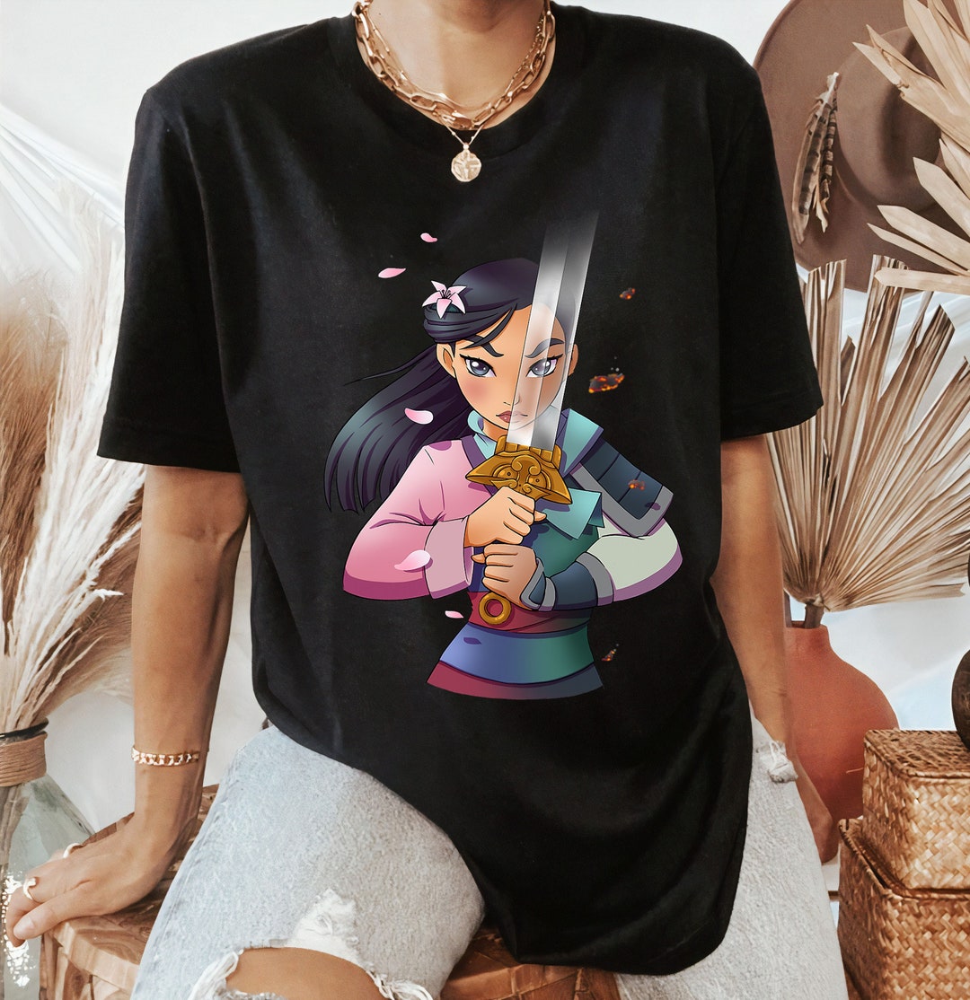 Disney Mulan Anime Half Girl Half Warrior Graphic T-Shirt, Mulan Shirt, Disneyland Holiday Vacation Gift Unisex Adult T-shirt Kid Shirt