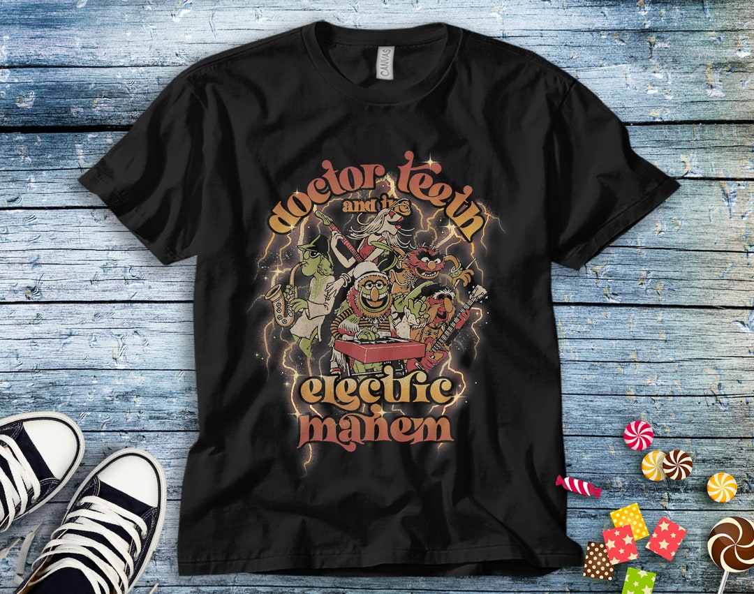 Disney Muppets Doctor Teeth And The Electric Mayhem Poster T-Shirt Unisex Adult T-shirt Kid Shirt Toddler Tee Women's Tank