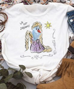 Disney Olaf Presents Rapunzel Costume Sketch T-Shirt Unisex Adult T-shirt Kid shirt Gift for Birthday Hoodie Sweatshirt Toddler Tee