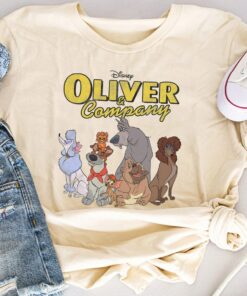 Disney Oliver And Company Group Shot Vintage Portrait T-Shirt Unisex Adult T-shirt Kid shirt Gift for Birthday Hoodie Sweatshirt Toddler Tee