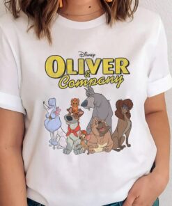 Disney Oliver And Company Group Shot Vintage Portrait T-Shirt Unisex Adult T-shirt Kid shirt Gift for Birthday Hoodie Sweatshirt Toddler Tee