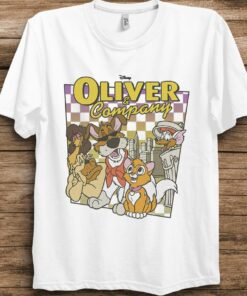 Disney Oliver & Company Checkerboard Poster T-Shirt Unisex Adult T-shirt Kid shirt Gift for Birthday Hoodie Sweatshirt Toddler Tee