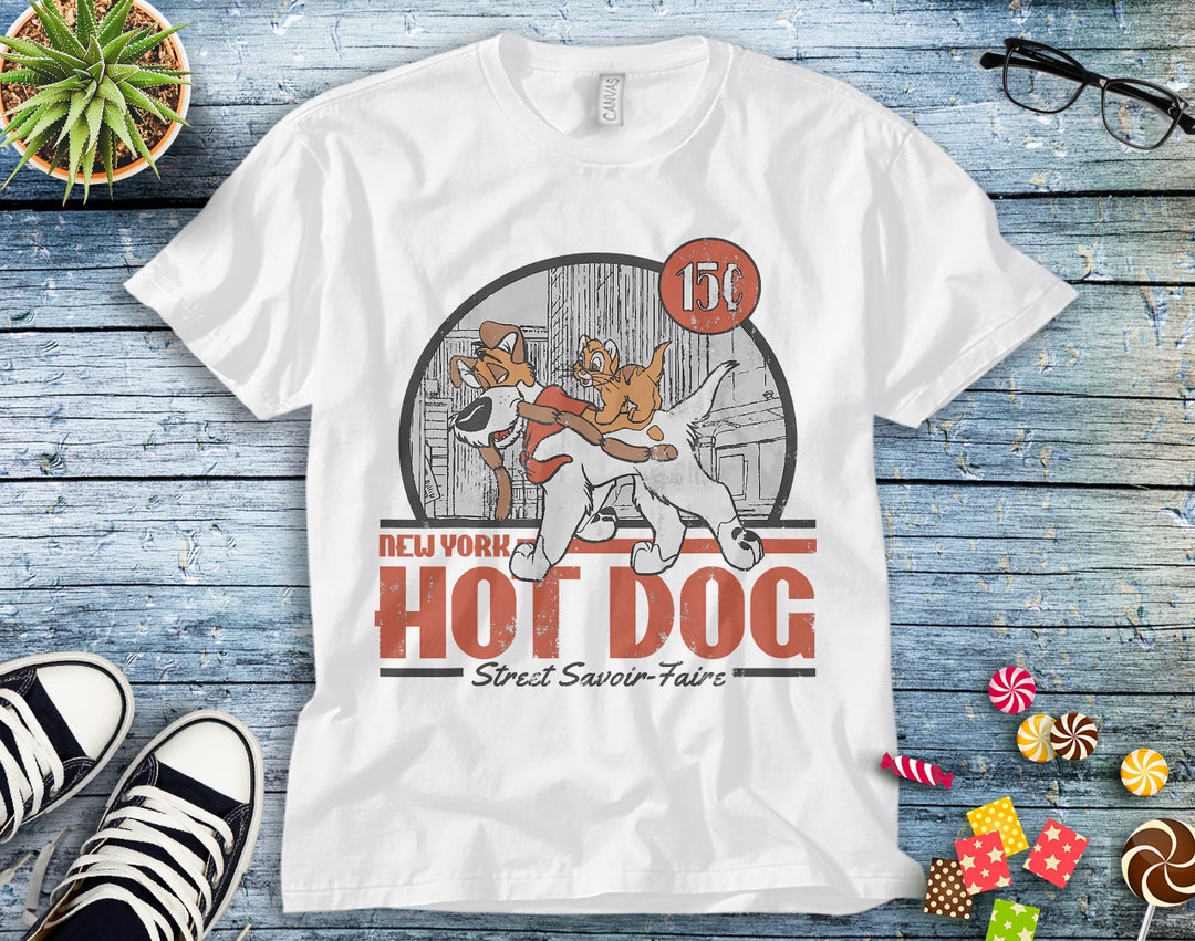 Disney Oliver & Company New York Hot Dog Poster T-Shirt Unisex T-shirt Adult T-shirt Kid Shirt Long Sleeve Hoodie Sweatshirt