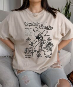 Disney Peter Pan Captain Hook And Mr. Smee Outline Sketch T-Shirt Disneyland Vacation Holiday Unisex T-shirt Hoodie Sweatshirt