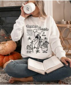 Disney Peter Pan Captain Hook And Mr. Smee Outline Sketch T-Shirt Disneyland Vacation Holiday Unisex T-shirt Hoodie Sweatshirt