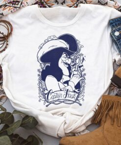 Disney Peter Pan Captain Hook Outline Portrait Shirt, Disneyland Vacation Holiday Unisex T-shirt Family Birthday Gift Adult Kid Toddler Tee