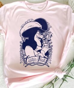 Disney Peter Pan Captain Hook Outline Portrait Shirt, Disneyland Vacation Holiday Unisex T-shirt Family Birthday Gift Adult Kid Toddler Tee