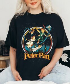 Disney Peter Pan Group London Flyin Graphic T-Shirt Vintage Disneyland Vacation Holiday Trip Unisex T-shirt Hoodie Sweatshirt