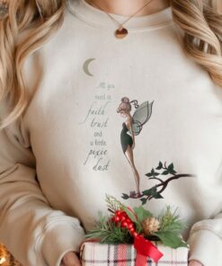 Disney Peter Pan Tinker Bell Moon Quote Art Graphic T-Shirt Disneyland Vacation Matching Shirt Unisex Adult T-shirt Kid Shirt Sweatshirt