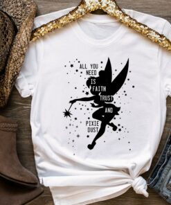 Disney Peter Pan Tinker Bell Pixie Dust Silhouette T-Shirt, Magic Kingdom, Disneyland Family Trip Vacation Gift Unisex T-shirt Kid