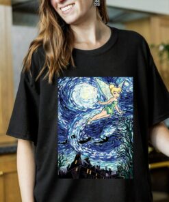 Disney Peter Pan Tinker Bell Starry Night Portrait T-Shirt, Magic Kingdom, Disneyland Family Trip Vacation Gift Unisex T-shirt Kid Shirt