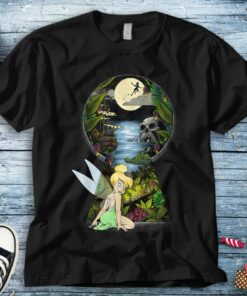 Disney Peter Pan Tinkerbell Keyhole Graphic T-Shirt Unisex Adult T-shirt Kid Shirt Long Sleeve Hoodie Sweatshirt Women's Tank