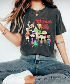 Disney Phineas And Ferb Group Poster Vintage T-Shirt, Magic Kingdom, Disneyland Family Trip Vacation 2022 Gift Unisex T-shirt Kid