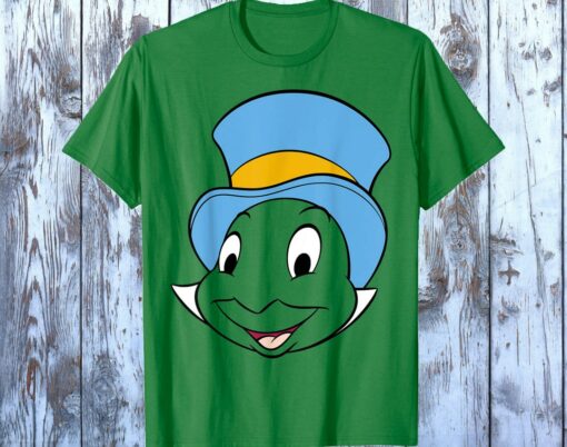 Disney Pinocchio Jiminy Cricket Big Face T-Shirt, Magic Kingdom Tee, Disneyland Family Trip Vacation Gift Unisex Adult T-shirt Kid Shirt