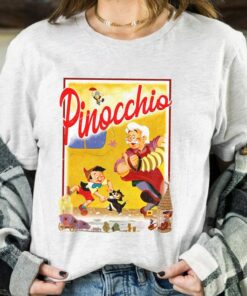 Disney Pinocchio Vintage Storybook Poster Shirt, Magic Kingdom Holiday Trip Unisex T-shirt Family Birthday Gift Adult Kid Toddler Tee
