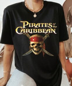 Disney Pirates of the Caribbean Skull and Swords Logo T-Shirt, Jack Sparrow Tee, Disneyland Vacation Trip Gift Unisex Adult T-shirt Kid Shirt