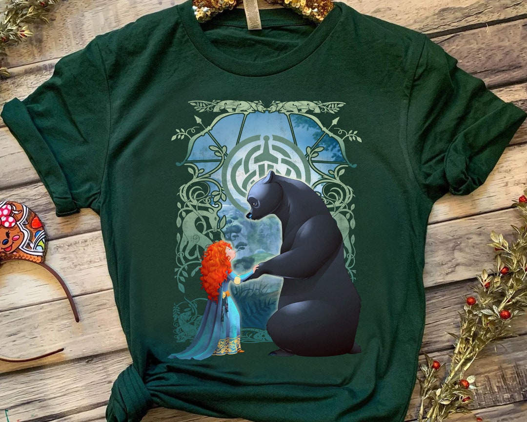 Disney Pixar Brave Merida And Bear Profile Portrait Shirt, Magic Kingdom Holiday Unisex T-shirt Family Birthday Gift Adult Kid Toddler Tee