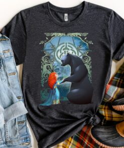 Disney Pixar Brave Merida And Bear Profile Portrait Shirt, Magic Kingdom Holiday Unisex T-shirt Family Birthday Gift Adult Kid Toddler Tee