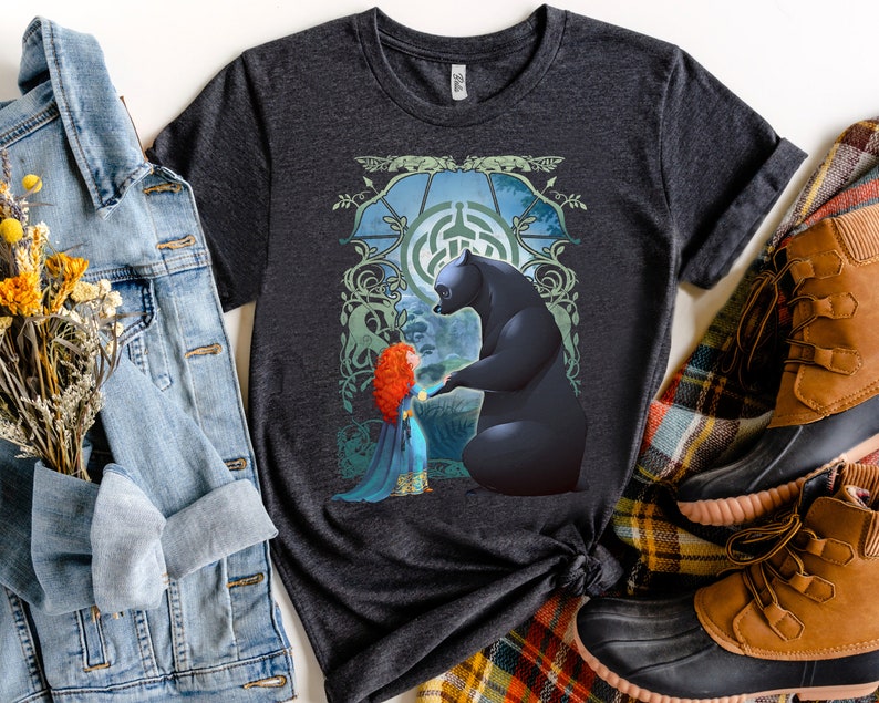 Disney Pixar Brave Merida And Bear Profile Portrait Shirt, Magic Kingdom Holiday Unisex T-shirt Family Birthday Gift Adult Kid Toddler Tee