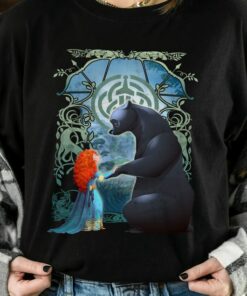 Disney Pixar Brave Merida And Bear Profile Portrait Shirt, Magic Kingdom Holiday Unisex T-shirt Family Birthday Gift Adult Kid Toddler Tee