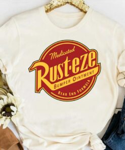 Disney Pixar Cars 2 Rust-Eze Ointment Logo Graphic Shirt, Magic Kingdom Holiday Unisex T-shirt Family Birthday Gift Adult Kid Toddler Tee