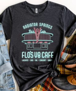 Disney Pixar Cars Flo's V8 Cafe Poster Graphic T-Shirt Unisex T-shirt Birthday Shirt Gift For Men Women Kid Hoodie Sweatshirt Toddler Shirt