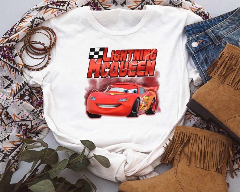Disney Pixar Cars Lightning MC Queen Portrait T-Shirt Unisex T-shirt Birthday Shirt Gift For Men Women Kid Hoodie Sweatshirt Toddler Shirt