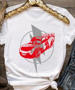 Disney Pixar Cars Lightning McQueen Bolt Logo Shirt, Hudson Hornet, Unisex T-shirt Family Birthday Gift Adult Kid Toddler Comfort Colors Tee