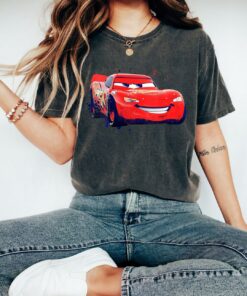 Disney Pixar Cars Lightning McQueen Paint T-Shirt, Magic Kingdom Tee, Disneyland Family Trip Vacation Gift Unisex Adult T-shirt Kid Shirt