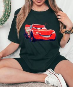 Disney Pixar Cars Lightning McQueen Paint T-Shirt, Magic Kingdom Tee, Disneyland Family Trip Vacation Gift Unisex Adult T-shirt Kid Shirt
