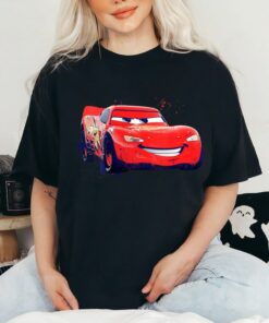 Disney Pixar Cars Lightning McQueen Paint T-Shirt, Magic Kingdom Tee, Disneyland Family Trip Vacation Gift Unisex Adult T-shirt Kid Shirt