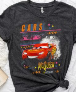 Disney Pixar Cars Lightning McQueen Palm Tree Sunset Shirt, Disneyland Vacation, Unisex T-shirt Family Birthday Gift Adult Kid Toddler Tee