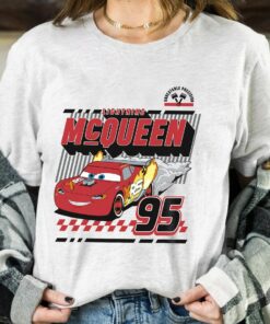Disney Pixar Cars Lightning McQueen Retro 95 Poster Graphic Shirt, Magic Kingdom Unisex T-shirt Family Birthday Gift Adult Kid Toddler Tee