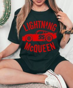 Disney Pixar Cars Lightning McQueen Vintage Graphic T-Shirt, Magic Kingdom Tee, Disneyland Family Trip Gift Unisex Adult T-shirt Kid Shirt