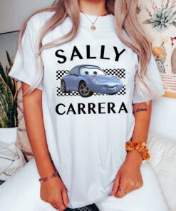Disney Pixar Cars Sally Carrera Finish Graphic T-Shirt, Magic Kingdom, Disneyland Family Trip Vacation Gift Unisex Adult T-shirt Kid Shirt