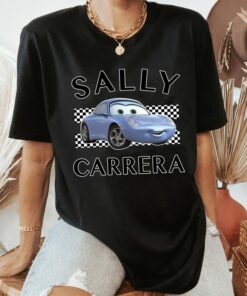 Disney Pixar Cars Sally Carrera Finish Graphic T-Shirt, Magic Kingdom, Disneyland Family Trip Vacation Gift Unisex Adult T-shirt Kid Shirt